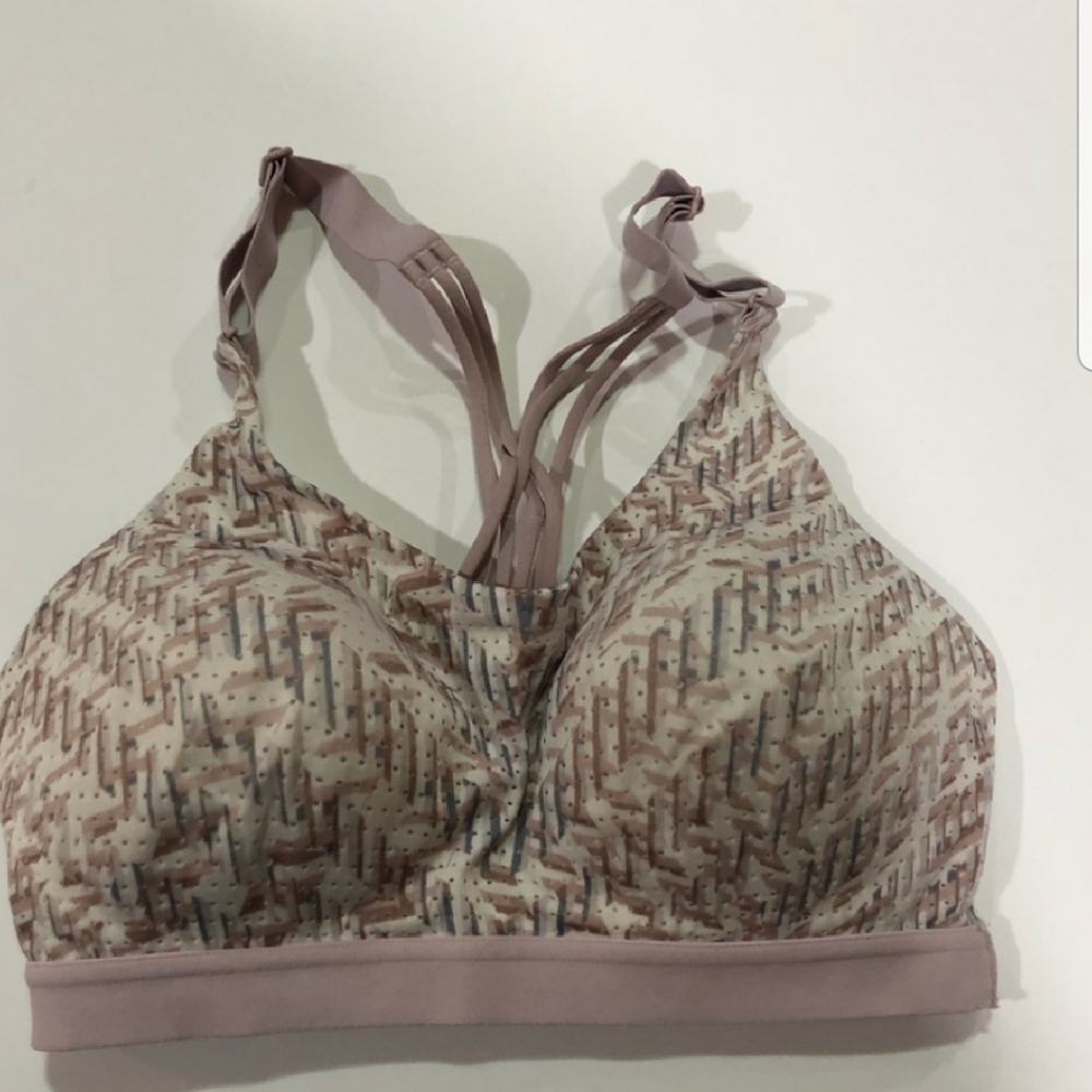 Victoria’s Secret Victoria Sport blush pink tan strappy sportbra 32D